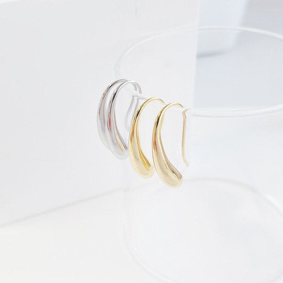 eje275 【1對】優雅長水滴造型16KGP金鉤耳環 第10張的照片