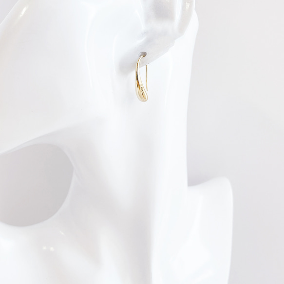 eje275 【1對】優雅長水滴造型16KGP金鉤耳環 第5張的照片