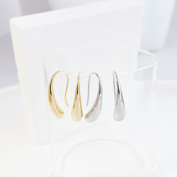 eje275 【1對】優雅長水滴造型16KGP金鉤耳環 第8張的照片