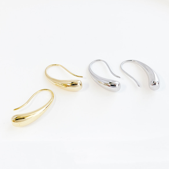 eje275 【1對】優雅長水滴造型16KGP金鉤耳環 第7張的照片