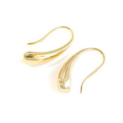 eje275 【1對】優雅長水滴造型16KGP金鉤耳環 第2張的照片