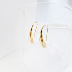 eje275 【1對】優雅長水滴造型16KGP金鉤耳環 第3張的照片