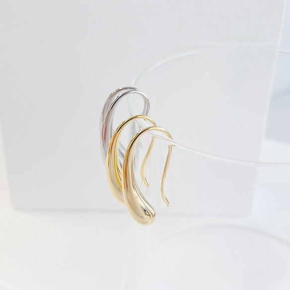 eje275 【1對】優雅長水滴造型16KGP金鉤耳環 第9張的照片