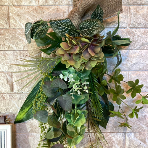 光触媒 人工観葉植物 ウォールグリーン フェイク フラワー 亜熱帯