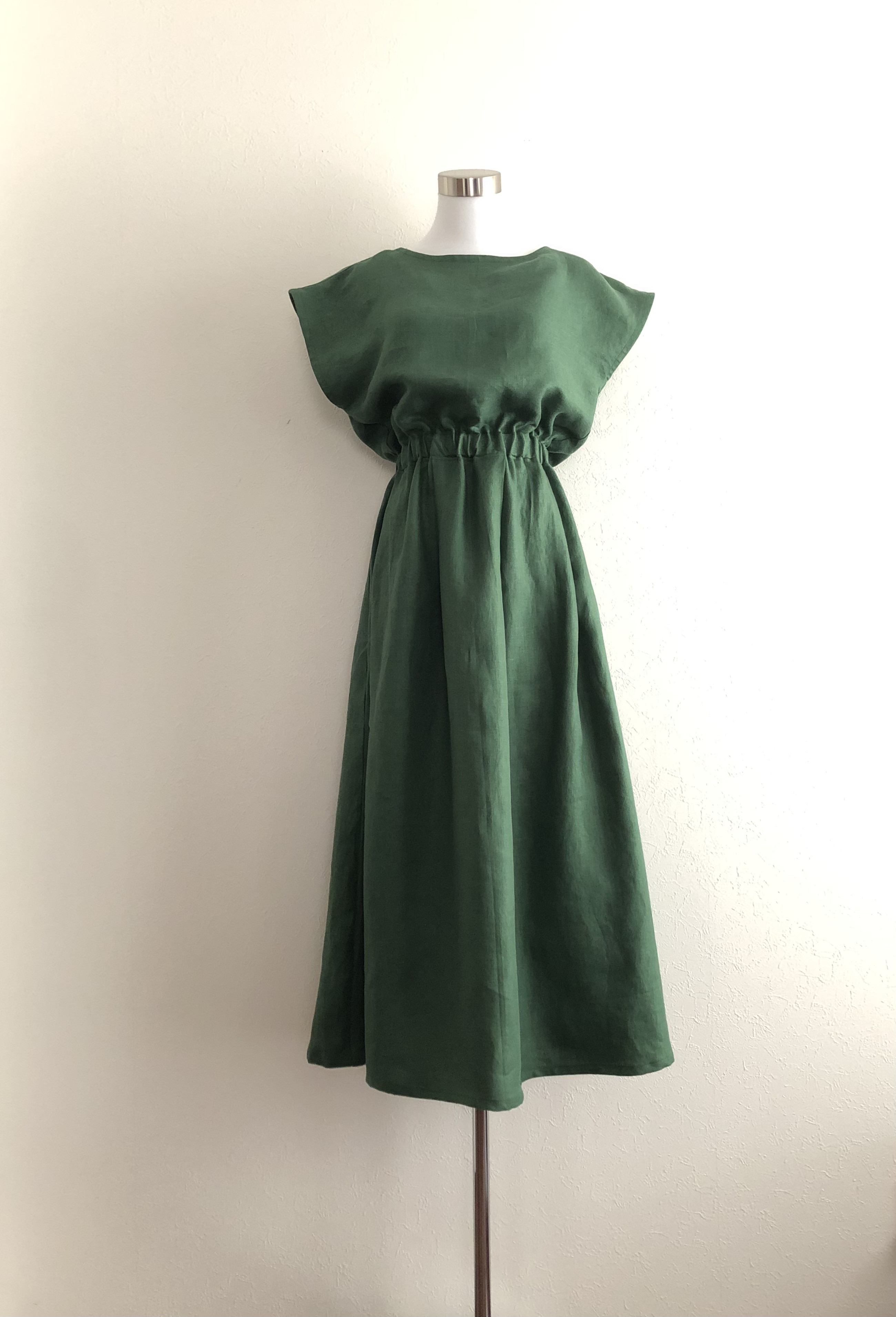 受注製作/フレンチリネンフレンチスリーブワンピース