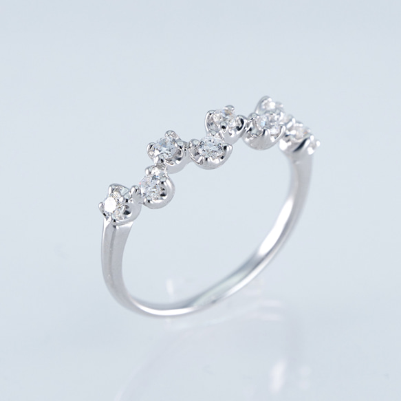 ◇受注制作◇ファッションリング シルバーリング ダイヤモンド モアサナイト 指輪 人気商品 Dia8Pcs 7枚目の画像