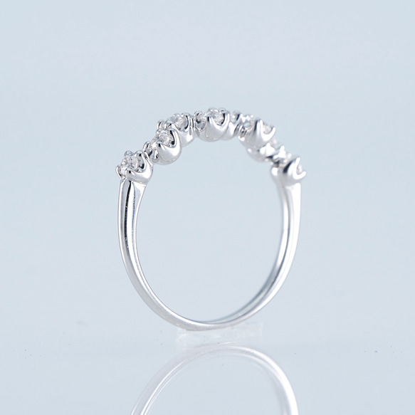 ◇受注制作◇ファッションリング シルバーリング ダイヤモンド モアサナイト 指輪 人気商品 Dia8Pcs 6枚目の画像