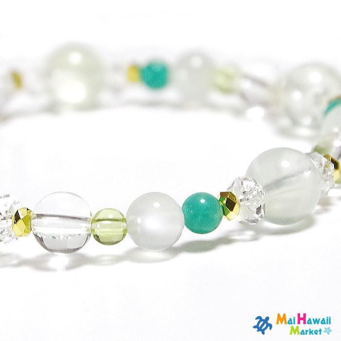 心身を癒し、幸運に導く！　6月誕生石ムーンストーンを 使用したブレスレット♪ ＊作品CRkos-163