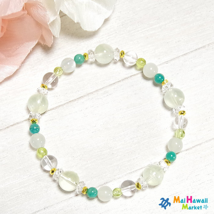 心身を癒し、幸運に導く！　6月誕生石ムーンストーンを 使用したブレスレット♪ ＊作品CRkos-163