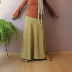 asana ヘンプコットン ロングスカート121●草木染めマンゴーインディゴ 17枚目の画像