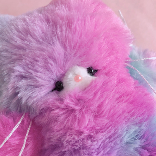 ゆめかわねこさん。♡空色×紫なフワフワねこ♡手のひらサイズの 