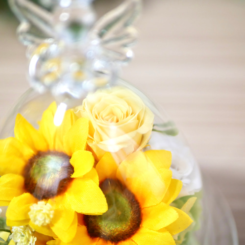 ひまわりの世界✳︎ガラスドーム プリザーブドフラワー nozomi 通販