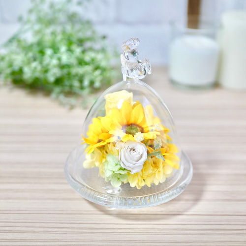 ひまわりの世界✳︎ガラスドーム プリザーブドフラワー nozomi 通販