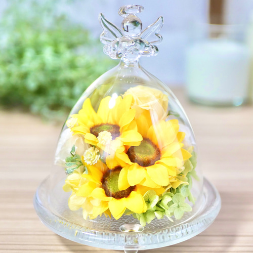 限定1点❣️LEDライト ガラスドーム ひまわり プリザーブドフラワー Amazon｜プリザーブドフラワー ドライフラワー ひまわり