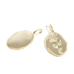 再次上架 [2 件] 玫瑰橢圓啞光金色吊飾 NF 第2張的照片