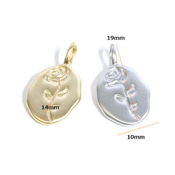 再次上架 [2 件] 玫瑰橢圓啞光金色吊飾 NF 第6張的照片