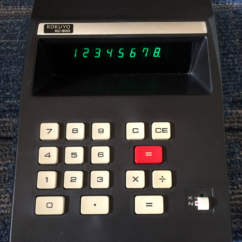 レトロ 電卓 1973年 KOKUYO KC-80D ELECTRONIC CALCULATOR -Used