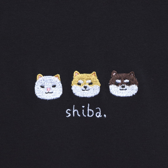 【キッズ】柴犬刺繍Tシャツ 《ホワイト・ブラック》子供服 お揃い 親子 男の子 女の子 4枚目の画像