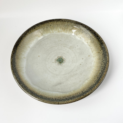 花の印花の中皿 【プレート カレー皿 パスタ そうめん 手仕事 民藝