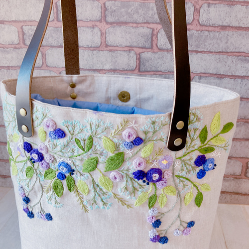 受注製作>＊トートバッグ＊Rose violet＊ トートバッグ komorebi