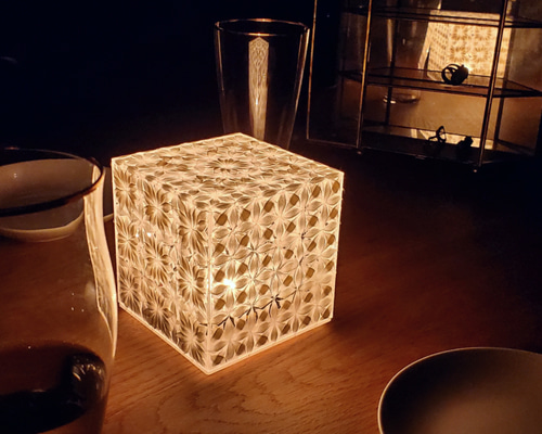 和紙切子【四角】 スタンドライト・テーブルランプ しき 通販 14176850