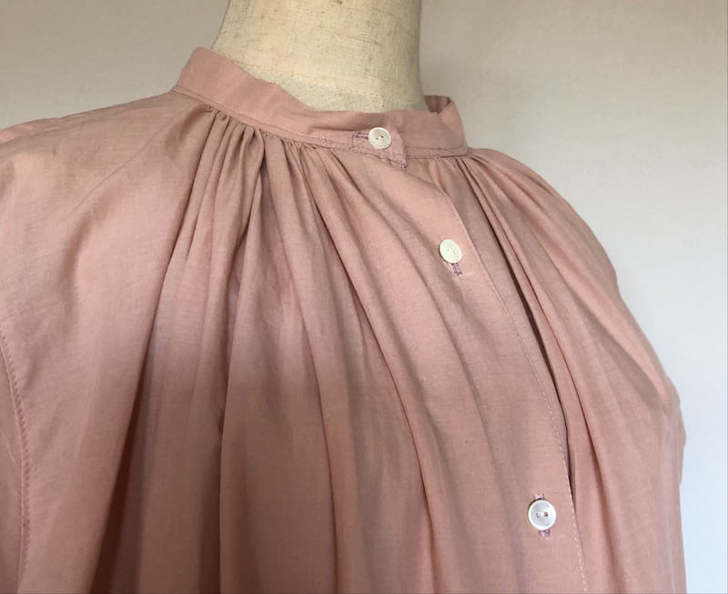 サーモンピンク　裾レースワンピース　　受注製作