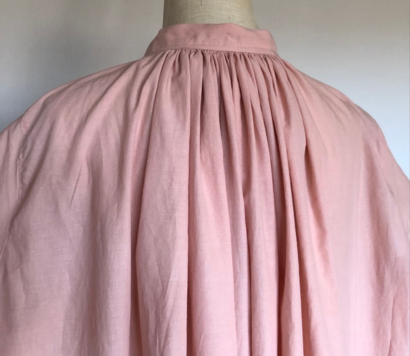 サーモンピンク　裾レースワンピース　　受注製作 5枚目の画像