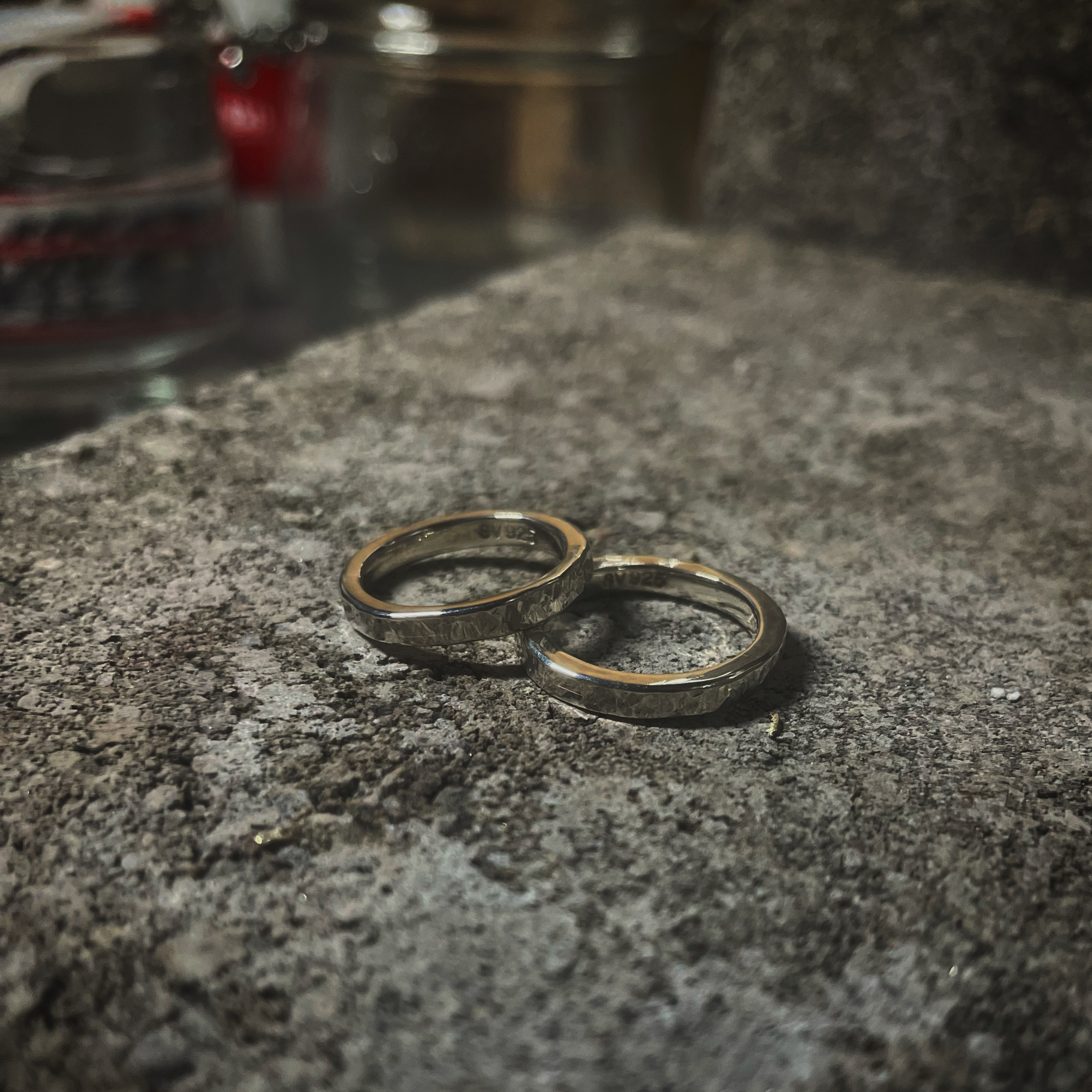 silver925 槌目リング