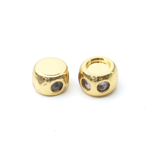 ejp241 [10 件] 直徑約 8mm 圓形滑球 16KGP 金扣末端零件 第5張的照片