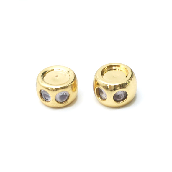 ejp241 [10 件] 直徑約 8mm 圓形滑球 16KGP 金扣末端零件 第4張的照片