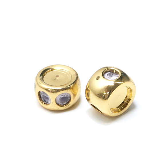 ejp241 [10 件] 直徑約 8mm 圓形滑球 16KGP 金扣末端零件 第2張的照片
