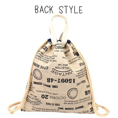 ナップサック ハンドメイド 手作り シューズバッグ 巾着 ヴィンテージ