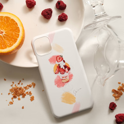 iPhone15対応！【受注生産】iPhoneケース　木苺とオレンジのパフェ 1枚目の画像