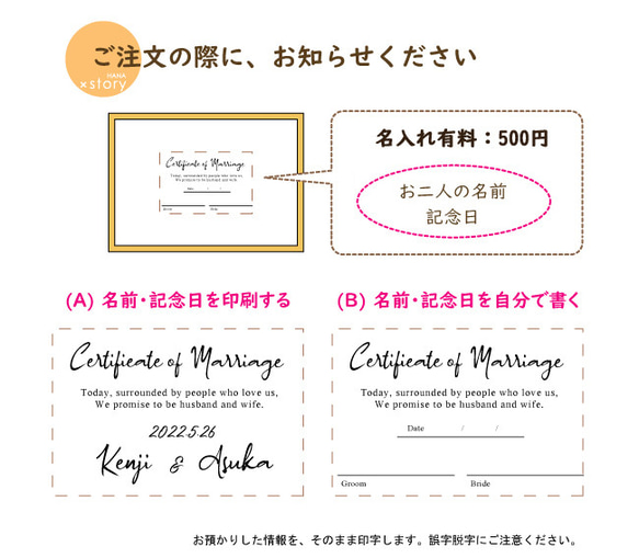 【リングピロー※モスの木箱ボックス※】結婚証明書に名入れ・お花パーツ別売り（手作りキット/前撮り/3リング） 11枚目の画像