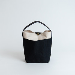 SALE/// TWO-TONE ミニトート ブラックxブラック - NIZYU KANO