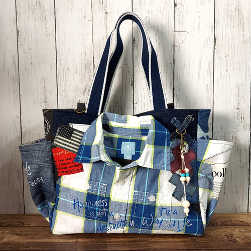 ほしお　リメイクデニムバッグ Amazon.co.jp: リメイクデニムバッグハンドメイド : 文房具