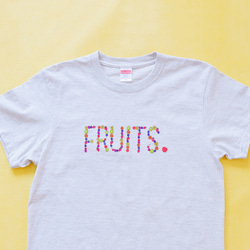 フルーツで書いたFRUITSロゴT《5colors》S〜3XL 1枚目の画像