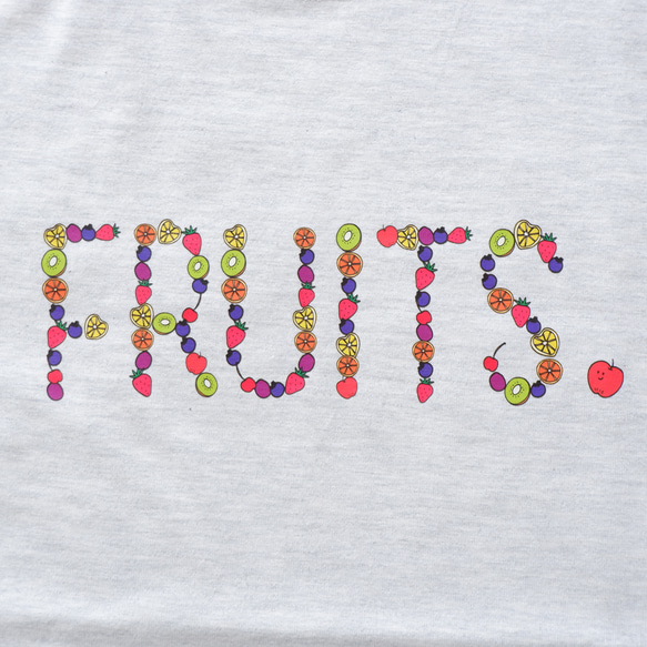 フルーツで書いたFRUITSロゴT《5colors》S〜3XL 2枚目の画像