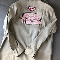 nationosaka ワークシャツ × SAICO コラボ 小紋パッチーワークシャツ 3枚目の画像