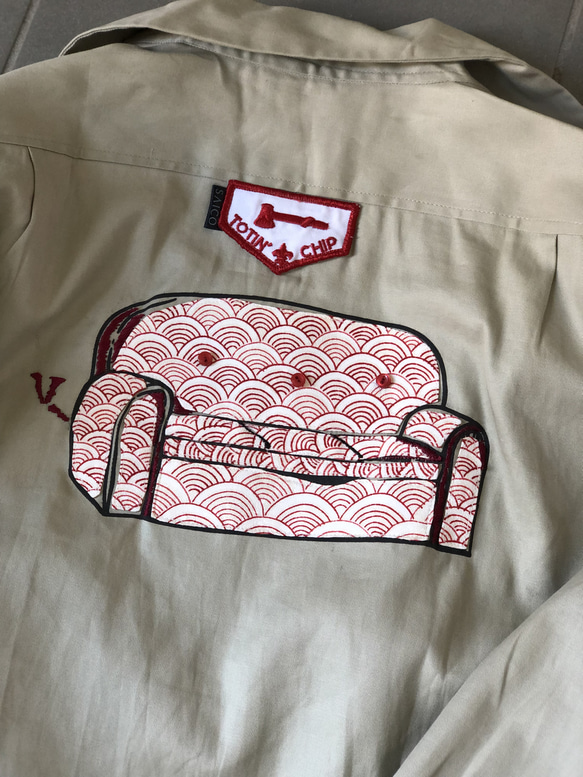nationosaka ワークシャツ × SAICO コラボ 小紋パッチーワークシャツ 12枚目の画像