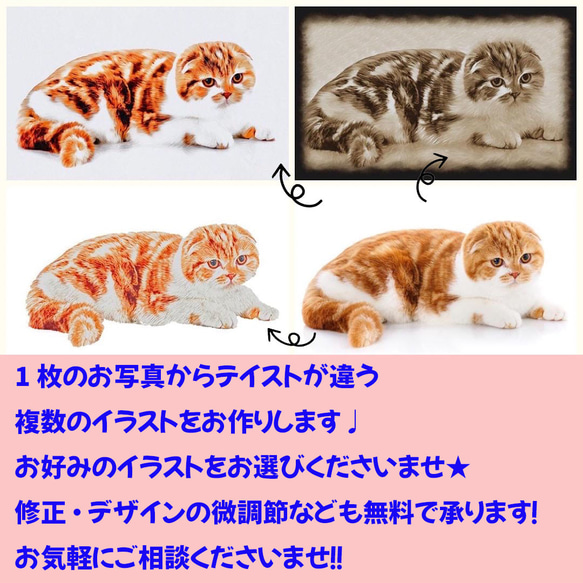 写真からイラスト作成♪オーダーメイド！愛猫トートバッグ（M） / ネコちゃんの写真を送るだけ！簡単！ 10枚目の画像