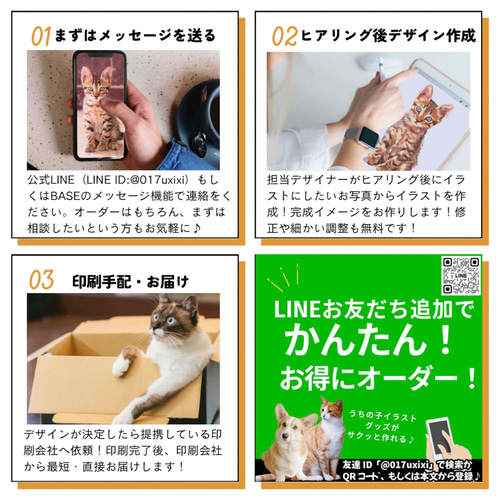 写真からイラスト作成♪オーダーメイド！愛猫トートバッグ（M） / ネコ