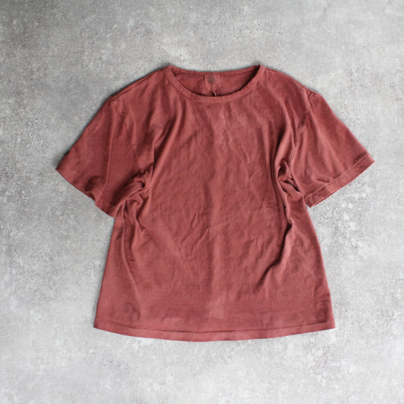 草木染　organic cotton ladies Tee ＊小豆色＊ 2枚目の画像