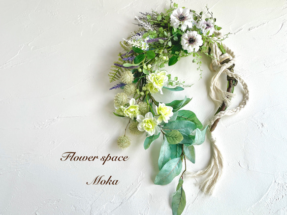 専用＊ミモザとクリームアジサイ　春のシックなフェイクスワッグ 専用＊ミモザとクリームアジサイ 春のシックなフェイクスワッグ 【公式