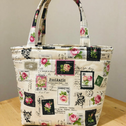 薔薇の切手柄生地 4枚目の画像