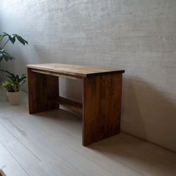 ローテーブル 飾り棚 自由に使えるパイン材のテーブル兼収納棚 ウォールナットタイプ 10枚目の画像