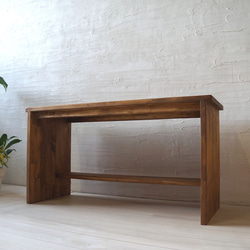 ローテーブル 飾り棚 自由に使えるパイン材のテーブル兼収納棚 ウォールナットタイプ 7枚目の画像