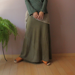【お取り寄せ】asana ヘンプコットン ロングスカート121●草木染め麻墨グレー 5枚目の画像