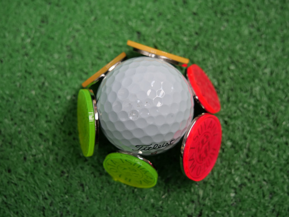 【送料無料】蛍光色ゴルフマーカー フルネームアイコン（25mm/30mm/40mm*New) オリジナルデザイン 名入れ 6枚目の画像