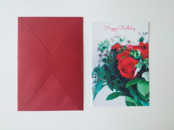 花束(薔薇)　バースデーカード　ポストカード　レターセット　写真 5枚目の画像